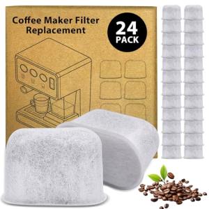 24 Pack Water Filters for Cuisinart Coffee Makers - Charcoal Cuisinart Coffee Filter Replacement, Improves Water Quality and Coffee Taste - Fits All Cuisinart Models