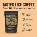 Mushroom Coffee (60 Servings) 10 Mushrooms (Lion’s Mane, Cordyceps, Turkey Tail & Other) Mixed With Gourmet Arabica Instant Immune Boosting Coffee for Focus & Gut Health Support