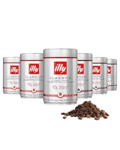 illy Whole Bean Coffee, Classico Medium & Intenso Dark Roasts, 100% Arabica, Premium Italian Coffee, Ideal for Espresso, Drip, Moka and French Press Brewing, 8.8oz, 6 Variety Pack