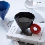 Pevxuoleo Fulcrum Balance Coffee Mug 7oz, Unique Ceramic Coffee Cup Handmade for Modern Home，Office, Novelty Gift for Christmas, Birthday(Black)