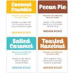 Donut Café - Gourmet Coffee Medium Roast Flavored Variety Pack – Pecan Pie, Coconut Crumble, Salted Caramel, Toasted Hazelnut – Single Serve Coffee Pods for Keurig K Cup Brewers – 80 Count