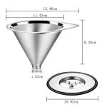LHS Pour Over Coffee Dripper Stainless Steel Coffee Filter Metal Cone Filter Paperless Reusable Coffee Filter Single Cup Coffee Maker 1-2 Cup With Non-slip Cup Stand and Cleaning Brush
