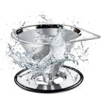 LHS Pour Over Coffee Dripper Stainless Steel Coffee Filter Metal Cone Filter Paperless Reusable Coffee Filter Single Cup Coffee Maker 1-2 Cup With Non-slip Cup Stand and Cleaning Brush