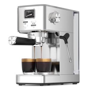 Electactic Espresso Machine 20 Bar, Compact Espresso Coffee Machine with Steam Milk Frother & 47oz Removable Water Tank, Hot Water Function for Home Cappuccino, Latte