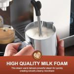 Electactic Espresso Machine 20 Bar, Compact Espresso Coffee Machine with Steam Milk Frother & 47oz Removable Water Tank, Hot Water Function for Home Cappuccino, Latte