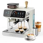 Ollygrin 20 Bar Espresso Machine with Grinder, Espresso Maker with 19 Grinding Settings, Coffee Machine with Pressure Gauge, 94.7Oz Removable Water Tank for Latte & Cappuccino