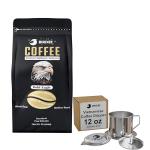 Birdee Vietnamese Coffee Gift Set – Whole Bean 100% Fine Robusta with 12 oz Stainless Steel Phin Filter – Bold, Smooth & Authentic