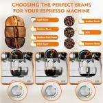 Ollygrin 20 Bar Espresso Machine with Grinder, Espresso Maker with 19 Grinding Settings, Coffee Machine with Pressure Gauge, 94.7Oz Removable Water Tank for Latte & Cappuccino