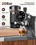 avigator 20 Bar Espresso Machine | LED Screen Touch Control | 6 Level Adjustable Grinder | Drip Coffee & Cold Brew, Milk Frother, Assisted Tamper & Built-In Accessory Storage Box | 50oz Tank