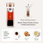 BRBHOM The Original Portable French Press Stainless Steel Coffee Maker Premium Vacuum Insulated Travel Mug Hot & Cold Brew French Presses (OFF-WHITE)