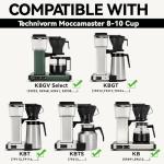 Coffee Filters #4 Compatible with Moccamaster Coffee Machine, 100 Pcs White Cone Disposable Filter Paper for Technivorm Moccamaster 8-10 Cup KBT KBGV KB