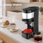 ATSENT Grind and Brew Coffee Maker,Drip Coffee Maker with Grinder Built In,5-Cup Programmable Coffee Machine with Brew Strength,Warming Plate and Multiple Grind Levels for Home & Office
