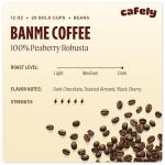 Cafely BanMe - Peaberry Robusta Whole Bean Vietnamese Coffee – Dark Roast, High Caffeine (Bold & Intense), Low Acid, Single Origin, High Antioxidants, Direct Trade, For Phin, French Press, Pour Over, 12 oz