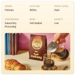 Cafely BanMe - Peaberry Robusta Whole Bean Vietnamese Coffee – Dark Roast, High Caffeine (Bold & Intense), Low Acid, Single Origin, High Antioxidants, Direct Trade, For Phin, French Press, Pour Over, 12 oz