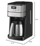 Cuisinart Automatic Grind & Brew 10-Cup Coffee Maker with Blade Grinder, Programmable Coffee Machine Glass Carafe with 1-4 Cup Setting, Brew Pause, Grind-Off Option, DGB-450NAS, Black/Stainless Steel