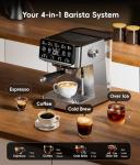 ecozy 4-in-1 Espresso Machine and Coffee Maker Combo with Milk Frother, Cold Brew & Over Ice, Interactive Touch Screen, Stainless Steel, Brezzano Elite Series for Cappuccinos, Lattes, Americanos