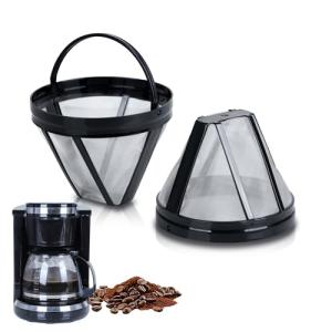HousesAid Reusable Coffee Filter #4–304 Stainless Steel Permanent Cone Coffee Filter,Metal Coffee Filter Basket for 12 Cup Drip Coffee Makers,Fits Cuisinart&Hamilton Beach(1 Pack)