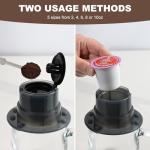 Ranbomer French Press Coffee Maker, 2-in-1 Single Serve K Cup Compatible, Portable Coffee Machine for Ground Coffee, Black, 10 Oz Capacity, for Camping, Travel