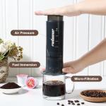 Ranbomer French Press Coffee Maker, 2-in-1 Single Serve K Cup Compatible, Portable Coffee Machine for Ground Coffee, Black, 10 Oz Capacity, for Camping, Travel