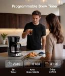 ecozy 12-Cup Drip Coffee Maker with Electric Coffee Grinder Combos, Programmable Coffee Machine with Washable Basket Filter, Auto Shutoff Function, No Drip Pause & Pour, Brezzano DuoSet