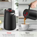 Secura 50oz French Press Coffee Maker – 304 Stainless Steel, Insulated Coffee Press with Extra Filter, Black