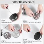 Secura 50oz French Press Coffee Maker – 304 Stainless Steel, Insulated Coffee Press with Extra Filter, Black