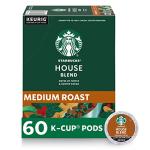 Starbucks K-Cup Coffee Pods, Medium Roast Coffee, House Blend for Keurig Brewers, 100% Arabica, 6 boxes (60 pods total)