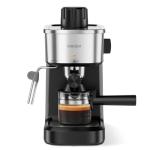 XIXUBX 6 Bar Espresso Machine, 800W Compact Coffee Maker with Stainless Steel Cup Warmer, Steam Milk Frother, Automatic Pressure Relief, Cappuccino & Latte Maker, Black, for Home and Office