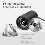 TIMEMORE Chestnut C3S Manual Coffee Grinder, Stainless Steel S2C Conical Burr Coffee Grinder, Hand Coffee Grinder, Adjustable Grind Setting for Travel/Camping/Home, Black