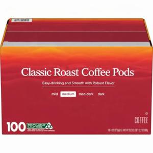 Classic Roast Coffee Pods, Medium Roast, Single Serve K-Cup Pods, 100 Count (1 Pack)