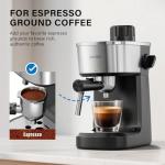 XIXUBX 6 Bar Espresso Machine, 800W Compact Coffee Maker with Stainless Steel Cup Warmer, Steam Milk Frother, Automatic Pressure Relief, Cappuccino & Latte Maker, Black, for Home and Office