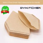 BYKITCHEN Size 4 Coffee Filters, 8-12 Cup, Set of 200, Coffee Filters 4 Cone Paper, Natural Unbleached Paper Filters for Pour Over Coffee Dripper and Coffee Maker