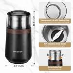HAUSHOF Coffee Grinder Electric, One Touch Design, Spice, Herb, Grinder for Coffee Bean Spices and Seeds with 1 Removable Stainless Steel Bowl, Dry Grinder-Black