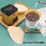 BYKITCHEN Size 4 Coffee Filters, 8-12 Cup, Set of 200, Coffee Filters 4 Cone Paper, Natural Unbleached Paper Filters for Pour Over Coffee Dripper and Coffee Maker