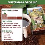 Low Acid Organic Coffee – Whole Bean, Mold-Free & Stomach Friendly by Java Planet, Guatemalan Single Origin Coffee, Medium Roast, Smooth Full Flavored, Smithsonian Bird Friendly, 1LB Bag