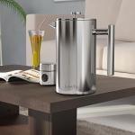 French Press Coffee Maker, 1.5L Double Insulated 304 Stainless Steel Tea Maker 4 Level Filtration System, No Coffee Grounds, Rust-Free, Dishwasher Safe 50oz Coffee Press for Family Party