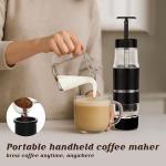 PIQUEBAR Portable Coffee Maker for Ground Coffee & Capsules, Small Espresso Machine Manual French Press Coffee Maker for Travel, Camping