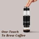 PIQUEBAR Portable Coffee Maker for Ground Coffee & Capsules, Small Espresso Machine Manual French Press Coffee Maker for Travel, Camping
