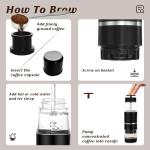 PIQUEBAR Portable Coffee Maker for Ground Coffee & Capsules, Small Espresso Machine Manual French Press Coffee Maker for Travel, Camping