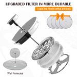 LANTE French Press, 600ml Double Insulated 304 Stainless Steel Coffee Tea Maker 4 Level Filtration System, No Coffee Grounds, Rust-Free, Dishwasher Safe for Single Use