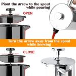 LANTE French Press, 600ml Double Insulated 304 Stainless Steel Coffee Tea Maker 4 Level Filtration System, No Coffee Grounds, Rust-Free, Dishwasher Safe for Single Use