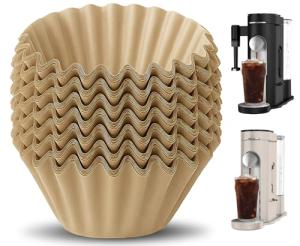 MIMORE Coffee Filters - 150 PCS Disposable Coffee Paper Filters for Ninja Pods and Grounds Single Serve Coffee Maker PB041, PB051 (Compatible with Kalita Wave Dripper 155)