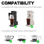 MIMORE Coffee Filters - 150 PCS Disposable Coffee Paper Filters for Ninja Pods and Grounds Single Serve Coffee Maker PB041, PB051 (Compatible with Kalita Wave Dripper 155)