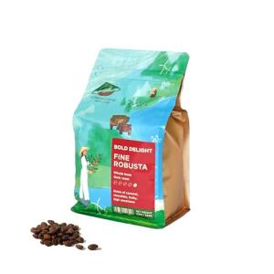 Conihat Whole Bean Coffee - 100% Vietnamese Premium Fine Robusta, Dark Roast, Chocolate & Woody Notes, Long Aftertaste, Low Acid, Single Origin, Hand-Picked, 12 Oz Bag