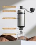 CIRCLE JOY Manual Coffee Grinder with 40 External Adjustable Settings and Ceramic Conical Burr, Portable Stainless Steel Hand Coffee Grinder for Camping, Travel and Espresso