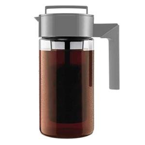 Takeya Tritan Cold Brew Coffee Maker - Airtight Pitcher with Leak-Free Lid - BPA-Free Cold Brew Maker with Silicone Handle - Dishwasher-Safe Pitcher for Homemade Cold Brew - 1 Quart, Stone