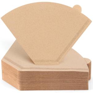 100 Count Coffee Filters, Premium #4 Cone Coffee Filters 8-12 cup, Unbleached Natural Disposable Coffee Filters 4 Cone Paper for Pour Over and Drip Coffee Maker