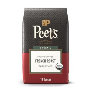 Peet's Coffee, USDA Organic Dark Roast Ground Coffee, 100% Arabica Coffee - French Roast 18 Ounce Bag