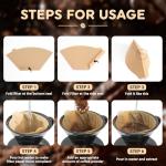 100 Count Coffee Filters, Premium #4 Cone Coffee Filters 8-12 cup, Unbleached Natural Disposable Coffee Filters 4 Cone Paper for Pour Over and Drip Coffee Maker