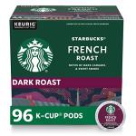 Starbucks K-Cup Coffee Pods, Dark Roast Hot or Iced Coffee, French Roast, 96 Keurig Pods
